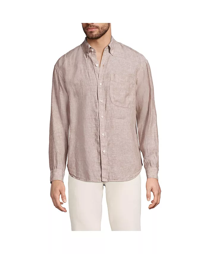 Мужская свободная льняная рубашка Lands' End, коричневый/бежевый
Мужская свободная льняная рубашка Lands' End, коричневый/бежевый