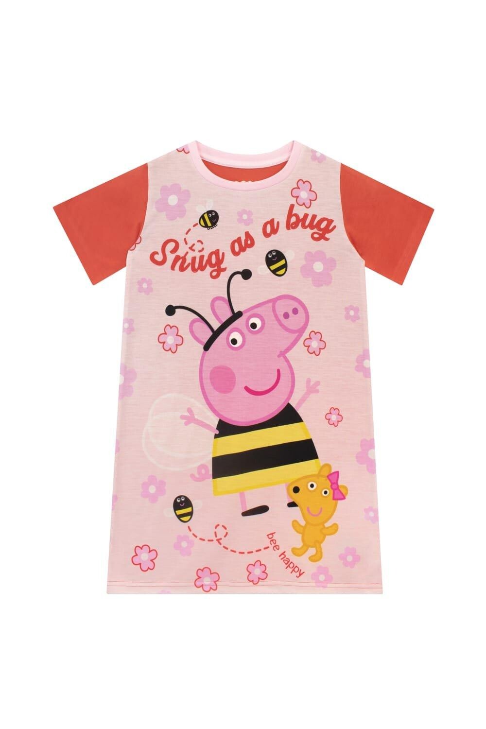 Плотная, как жук, ночная рубашка Peppa Pig, красный