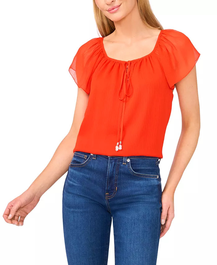 Женская блуза с круглым вырезом и рукавами-крылышками CeCe, розовый
Женская блуза с круглым вырезом и рукавами-крылышками CeCe, розовый