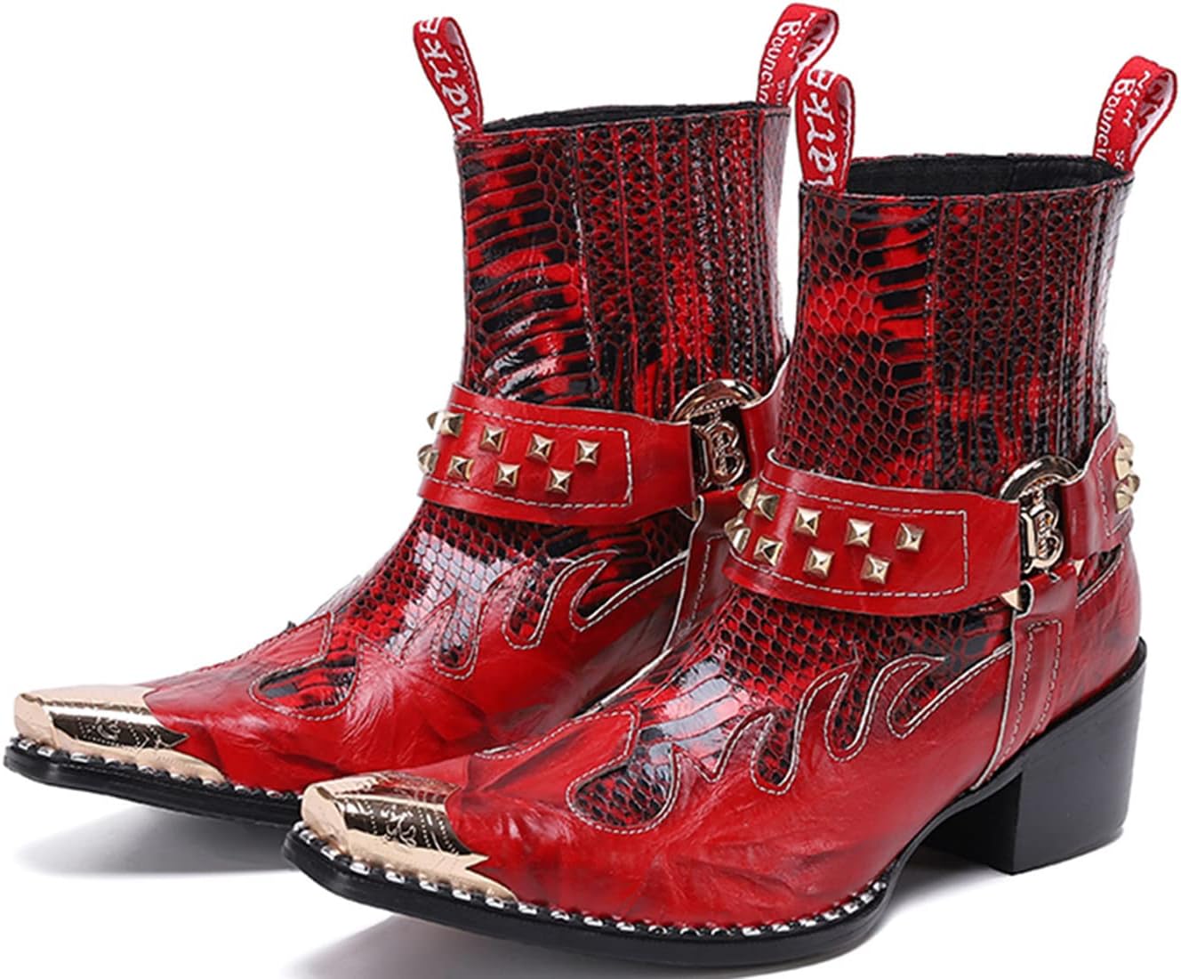 Мужские ботинки Santimon из натуральной кожи Chelsea, Носок типа «вингтип» и текстура под кожу змеи, средние ковбойские ботинки вестерн, Нарядная и повседневная обувь для вечеринок, ночных клубов, рок-концертов (певец, сцена), красный
Мужские ботинки Santimon из натуральной кожи Chelsea, Носок типа «вингтип» и текстура под кожу змеи, средние ковбойские ботинки вестерн, Нарядная и повседневная обувь для вечеринок, ночных клубов, рок-концертов (певец, сцена), красный
