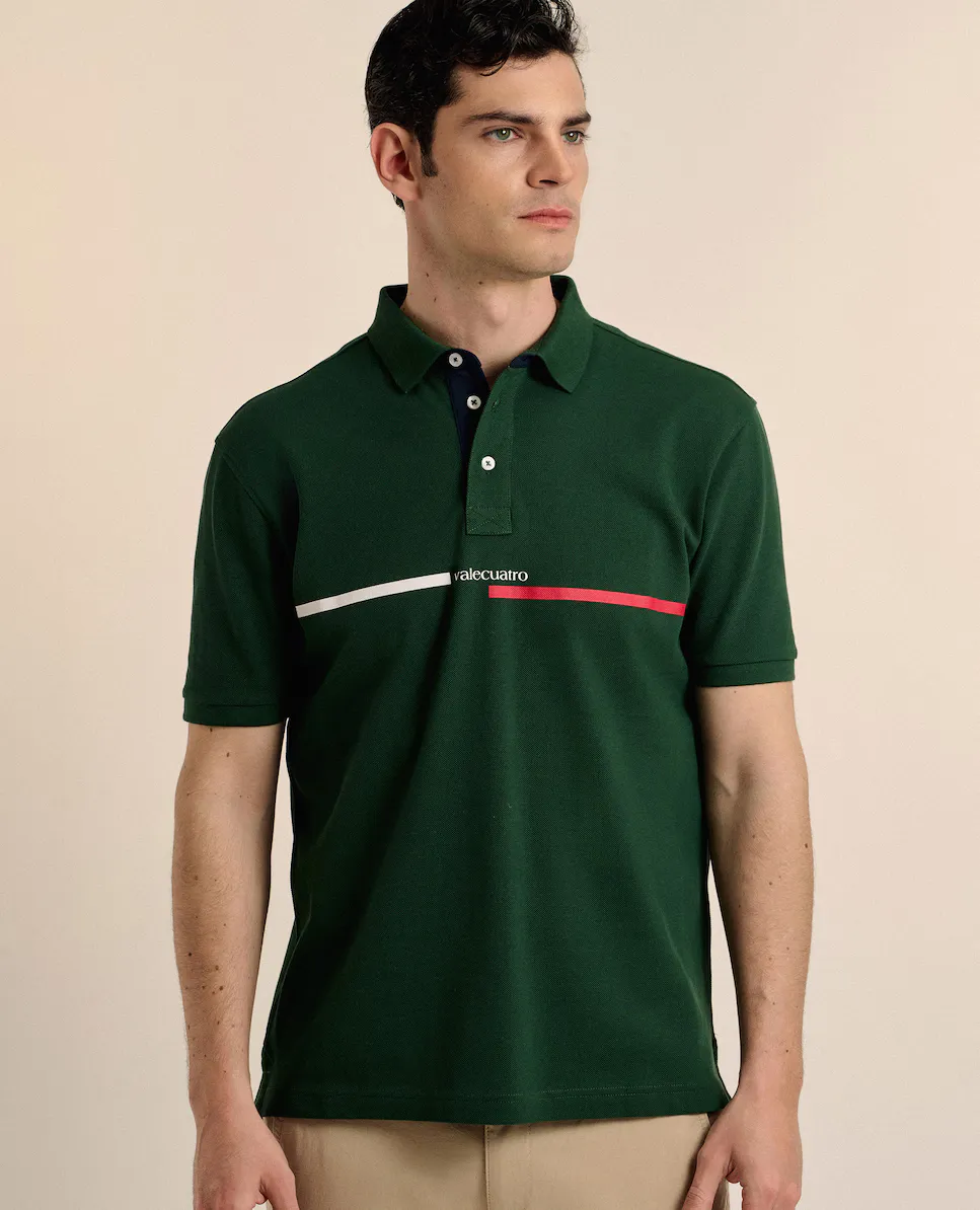 Мужская рубашка-поло классического кроя с короткими рукавами из пике Valecuatro, темно-зеленый
Мужская рубашка-поло классического кроя с короткими рукавами из пике Valecuatro, темно-зеленый