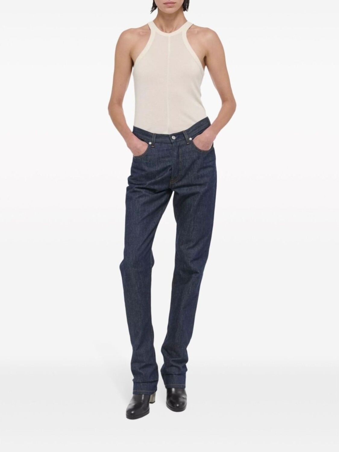 Топ в рубчик Helmut Lang, бежевый 
Топ в рубчик Helmut Lang, бежевый