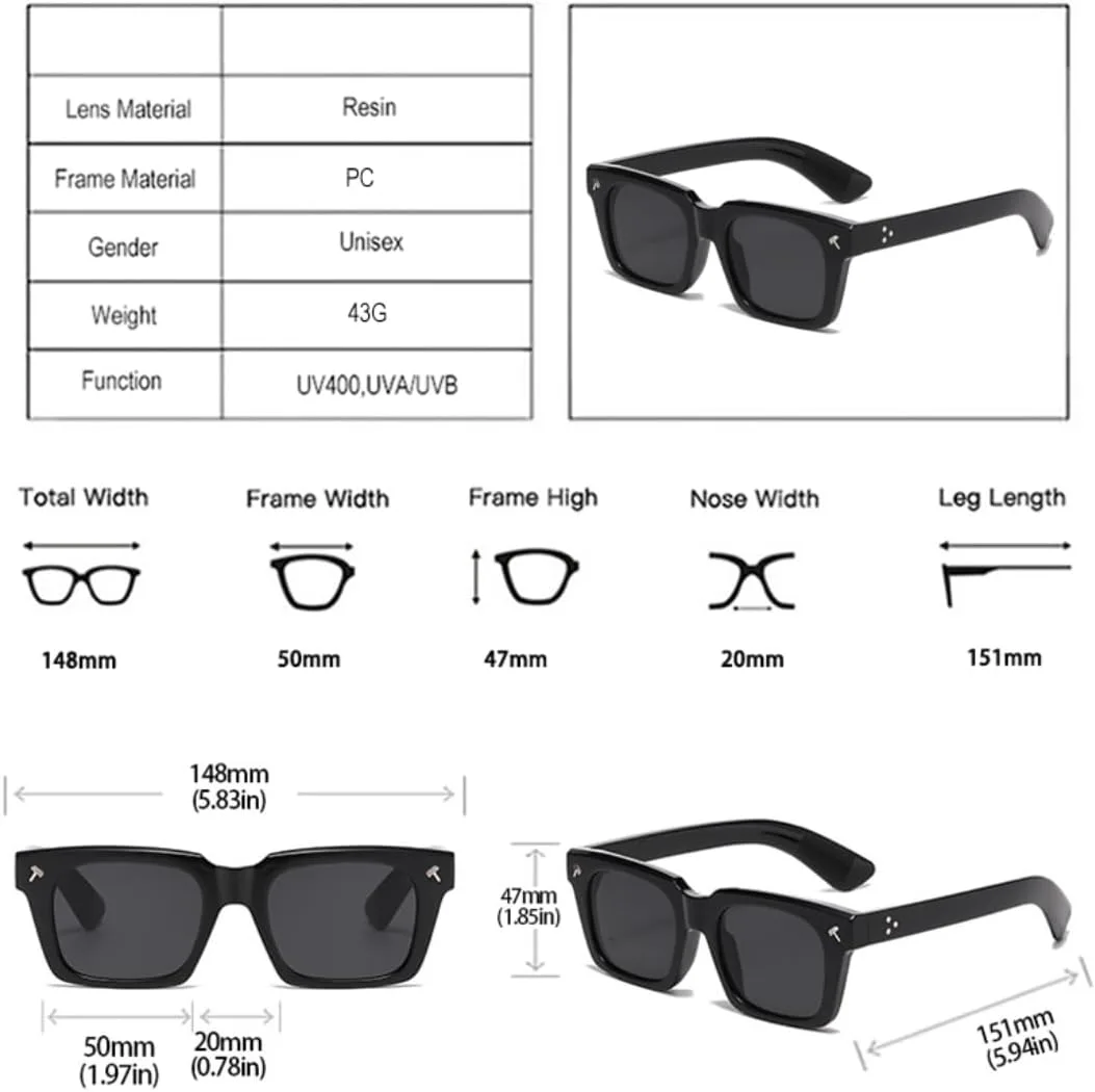 Винтажные квадратные мужские солнцезащитные очки, модные солнцезащитные очки UV400 для женщин, трендовые очки в стиле панк с заклепками UATXTAU, Leopard Clear
Винтажные квадратные мужские солнцезащитные очки, модные солнцезащитные очки UV400 для женщин, трендовые очки в стиле панк с заклепками UATXTAU, Leopard Clear