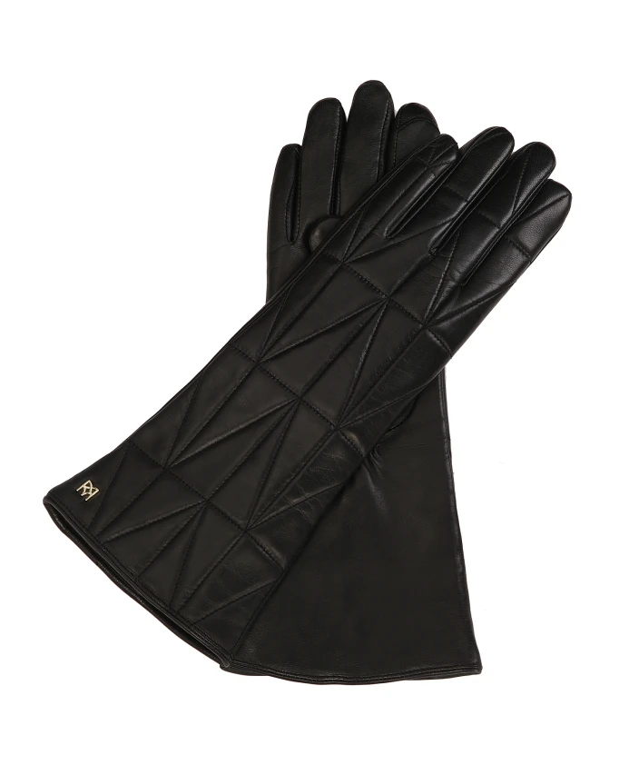 Длинные перчатки с геометрическим узором. Kazar, черный 
Длинные перчатки с геометрическим узором. Kazar, черный