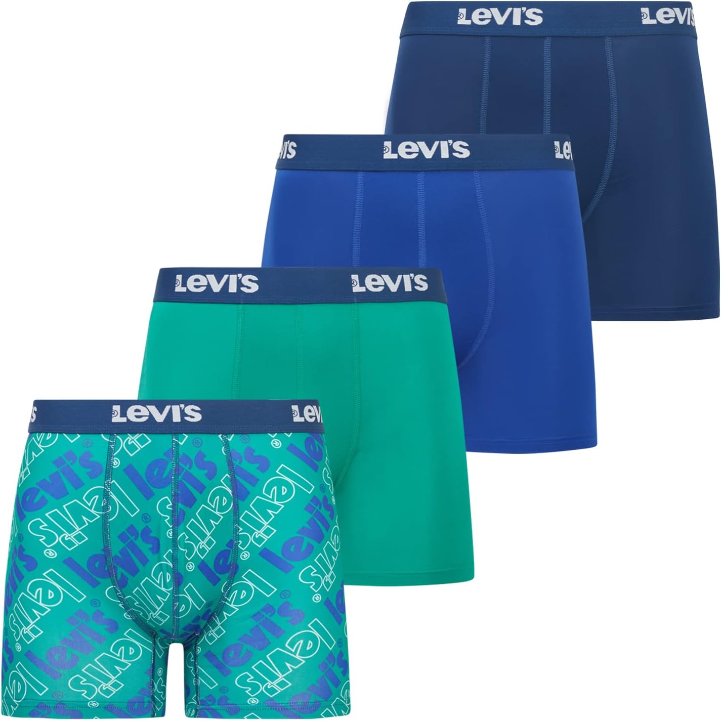 Мужские трусы-боксеры Levi's из микрофибры, ультрамягкие, 4 шт., Logo/2 Blue/Green
Мужские трусы-боксеры Levi's из микрофибры, ультрамягкие, 4 шт., Logo/2 Blue/Green