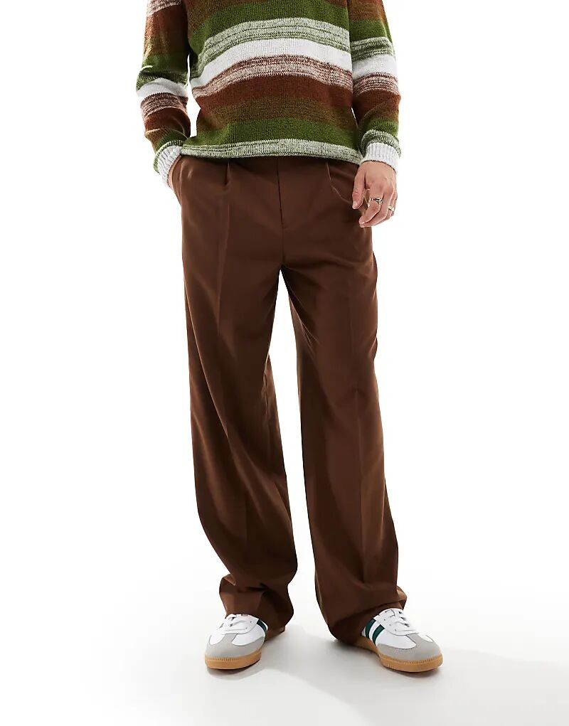 Элегантные широкие брюки со складками спереди коричневого цвета ASOS DESIGN
Элегантные широкие брюки со складками спереди коричневого цвета ASOS DESIGN