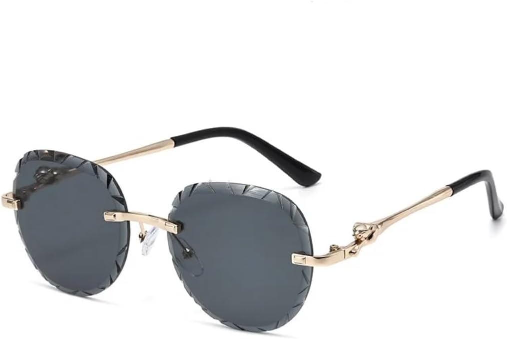 Роскошные безрамочные круглые солнцезащитные очки для женщин с градиентным переходом цвета, с оригинальным узором в виде головы леопарда и волн, модные солнцезащитные очки для мужчин с защитой от УФ-излучения UV400 TVTBBVV, Black
Роскошные безрамочные круглые солнцезащитные очки для женщин с градиентным переходом цвета, с оригинальным узором в виде головы леопарда и волн, модные солнцезащитные очки для мужчин с защитой от УФ-излучения UV400 TVTBBVV, Black