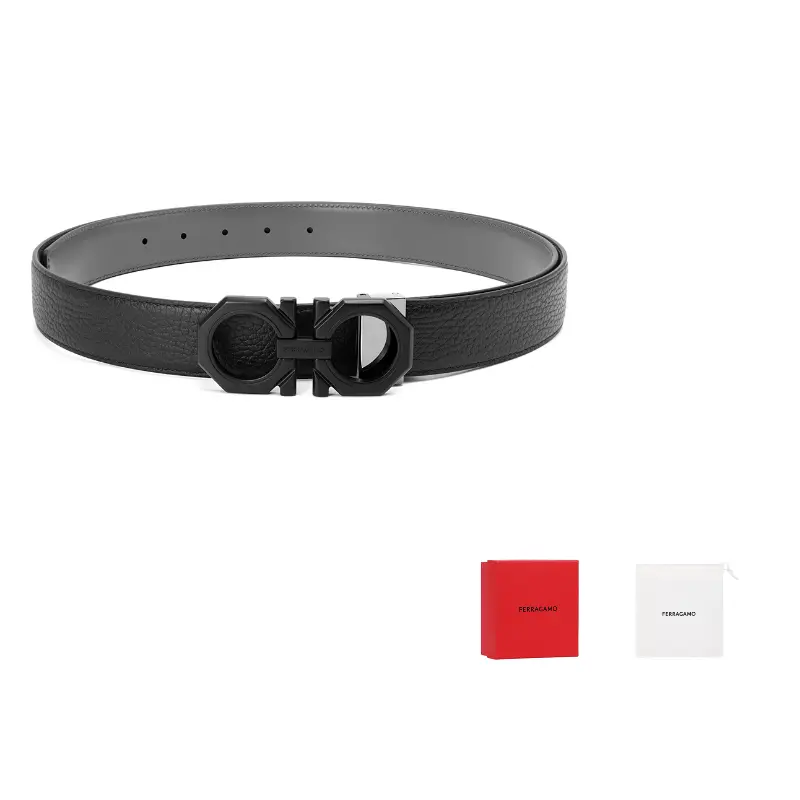 Ferragamo Кожаный ремень с логотипом на пряжке, Black
Ferragamo Кожаный ремень с логотипом на пряжке, Black