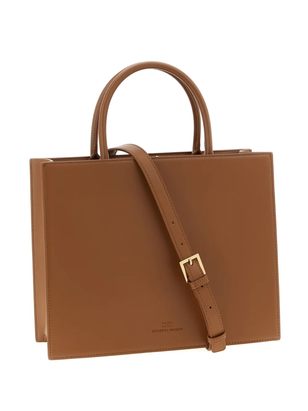 Сумка-шоппер с логотипом Elisabetta Franchi, коричневый 
Сумка-шоппер с логотипом Elisabetta Franchi, коричневый