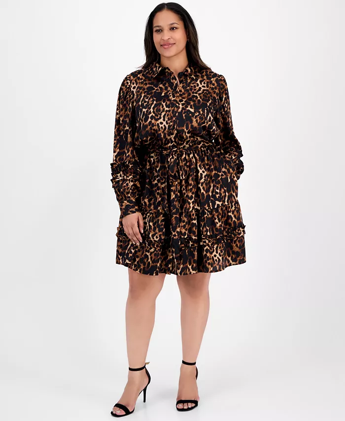 Платье больших размеров с принтом, застежкой на пуговицы спереди и завязкой на талии, многоуровневое Anne Klein, черный
Платье больших размеров с принтом, застежкой на пуговицы спереди и завязкой на талии, многоуровневое Anne Klein, черный