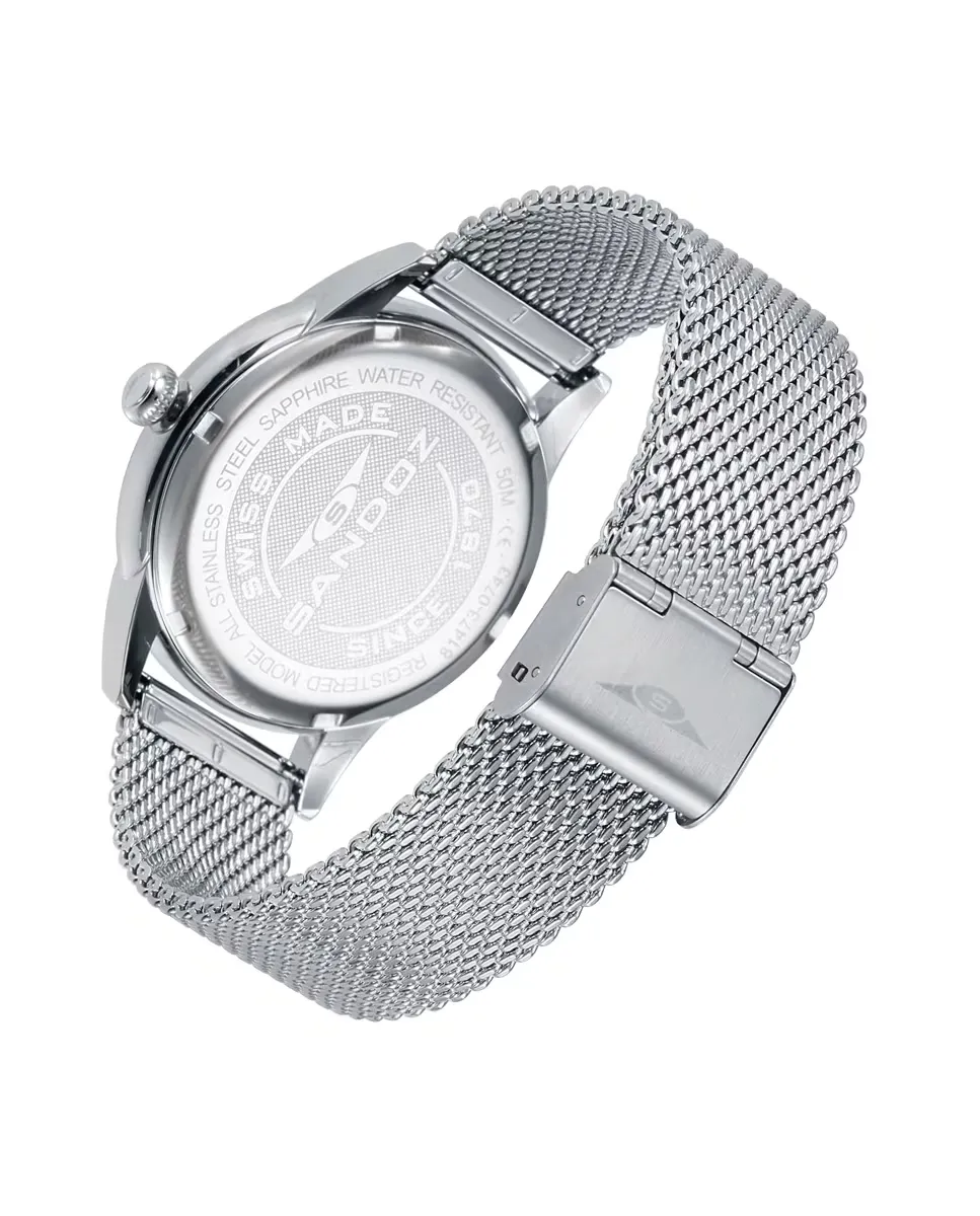 Мужские часы Heritage с корпусом из миланской стали и сеткой Sandoz, серебряный
Мужские часы Heritage с корпусом из миланской стали и сеткой Sandoz, серебряный