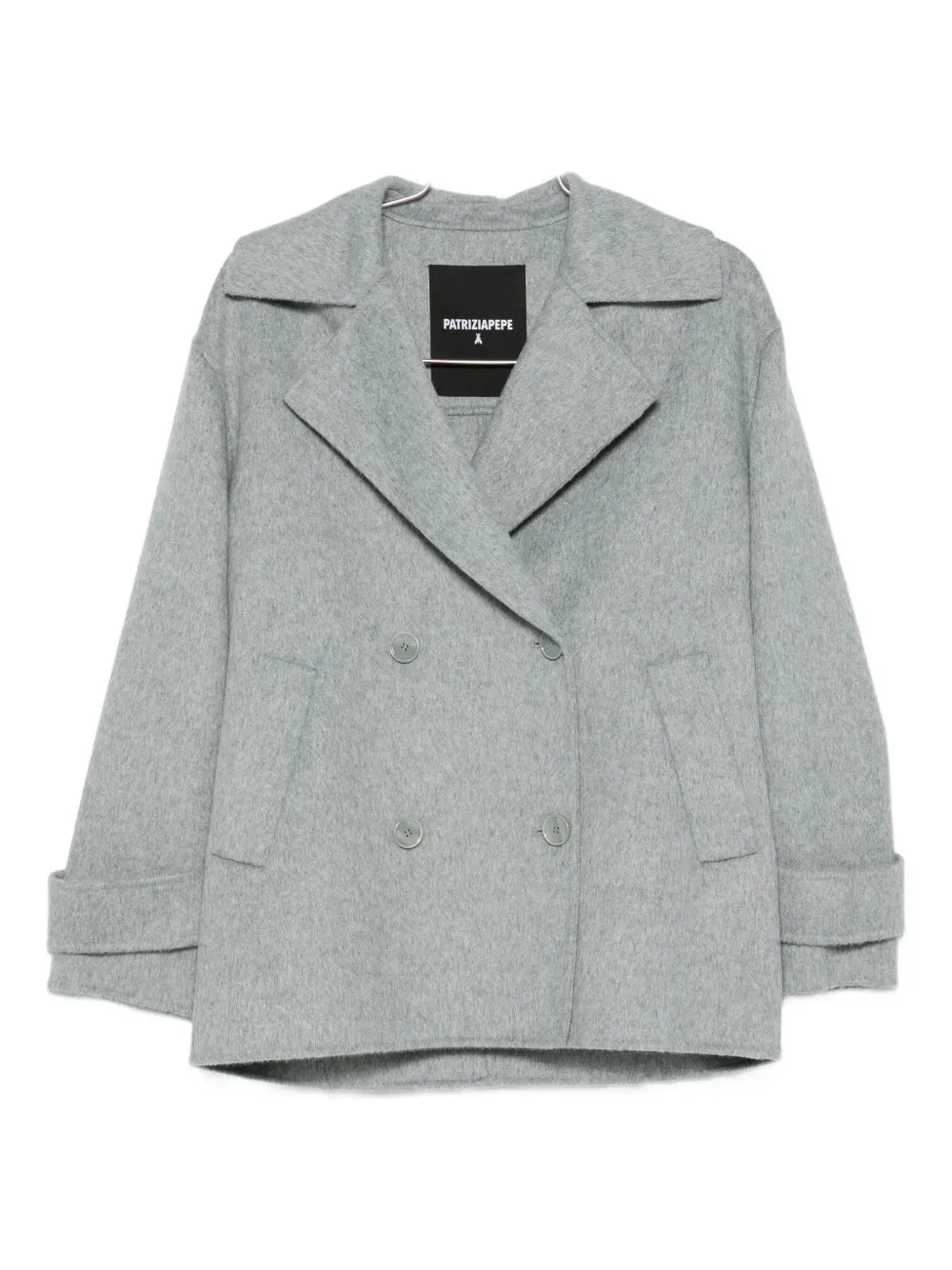 Двубортный пиджак с длинными рукавами Patrizia Pepe, серый 
Двубортный пиджак с длинными рукавами Patrizia Pepe, серый