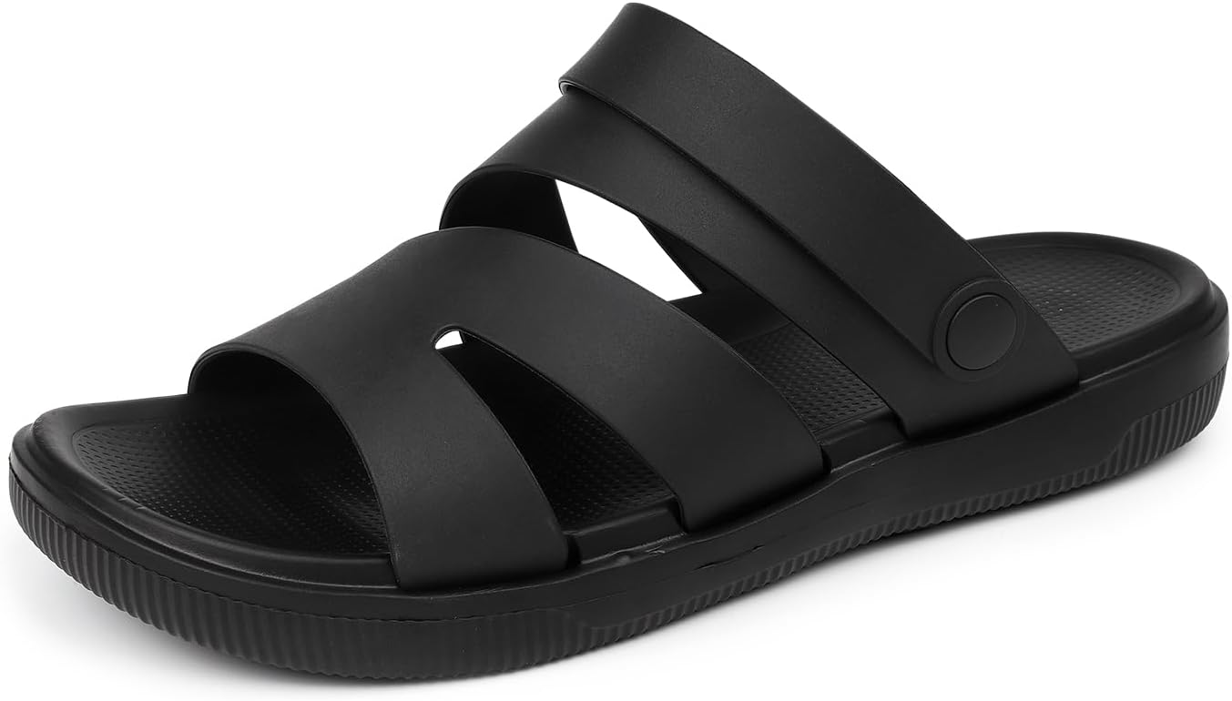 Мужские шлепанцы для пляжа и бассейна, повседневная обувь для воды, легкие с регулируемой задней ремешкой, открытым носком, для ходьбы Biuhfn, черный
Мужские шлепанцы для пляжа и бассейна, повседневная обувь для воды, легкие с регулируемой задней ремешкой, открытым носком, для ходьбы Biuhfn, черный