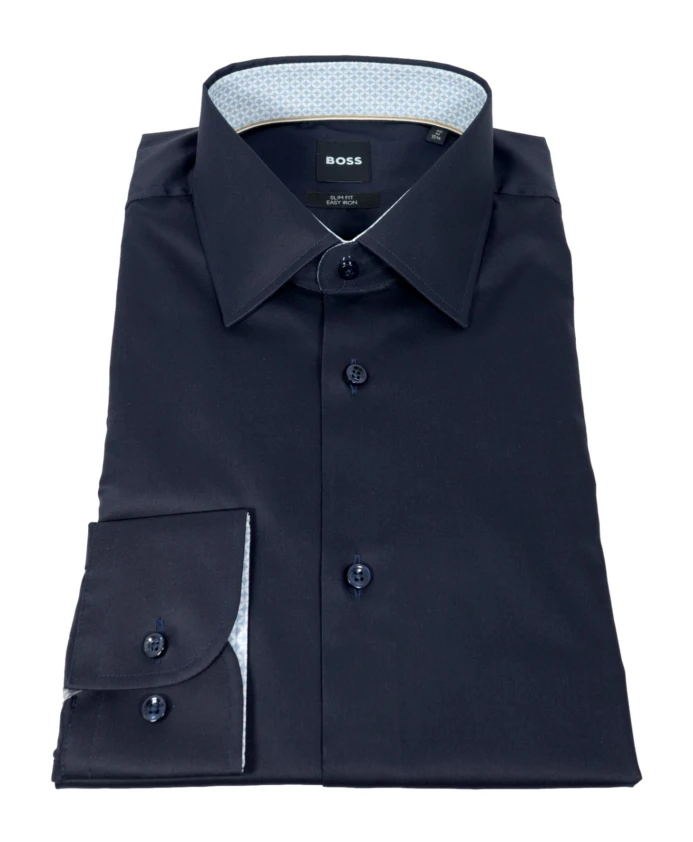Приталенная рубашка из хлопкового поплина, синяя. Hugo, синий
Приталенная рубашка из хлопкового поплина, синяя. Hugo, синий