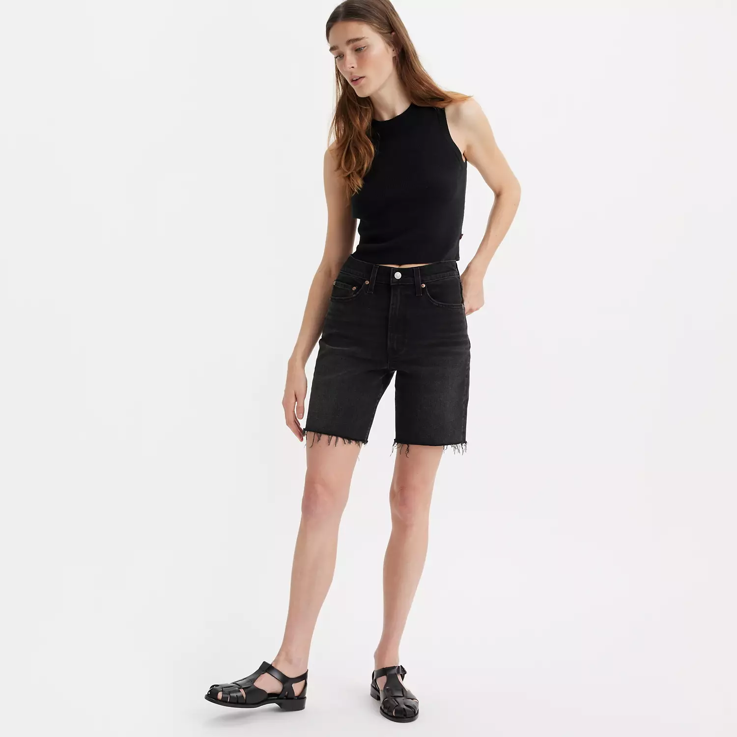 Женские шорты-бермуды с рельефной клеткой Levi's, черный
Женские шорты-бермуды с рельефной клеткой Levi's, черный