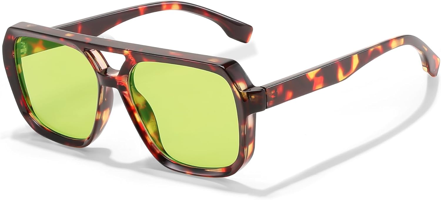 Солнцезащитные очки-авиаторы FEISEDY в стиле ретро 70-х для женщин и мужчин, большие винтажные квадратные очки, защита от УФ-излучения UV400 B0267, Leopard Frame & Light Green Lens
Солнцезащитные очки-авиаторы FEISEDY в стиле ретро 70-х для женщин и мужчин, большие винтажные квадратные очки, защита от УФ-излучения UV400 B0267, Leopard Frame & Light Green Lens