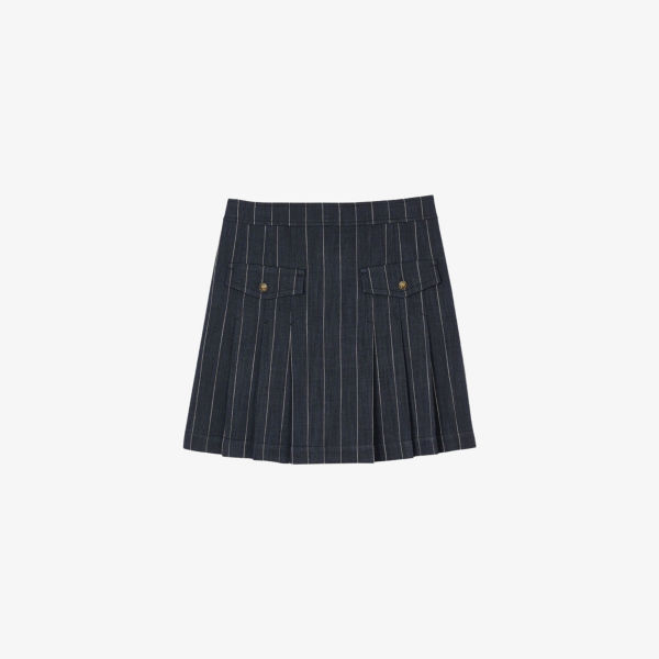 Мини-юбка Sandro полосатая плиссированная, синий
Мини-юбка Sandro полосатая плиссированная, синий