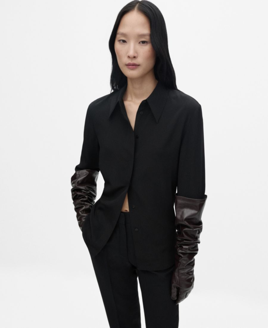 Женская атласная шелковая рубашка MANGO, Black
Женская атласная шелковая рубашка MANGO, Black