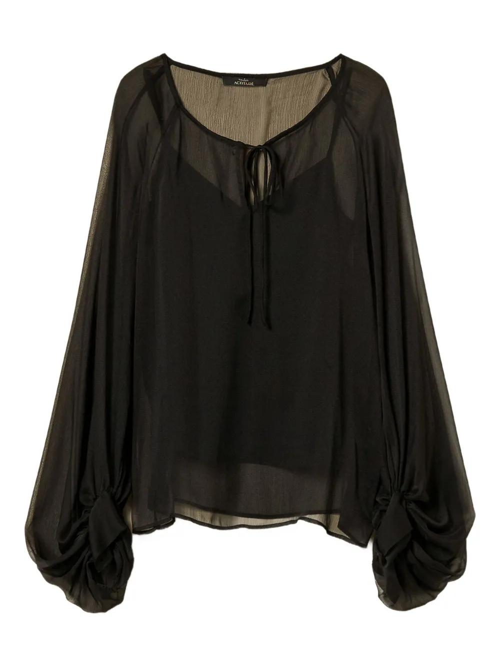 Блузка с объемными рукавами и завязками TWINSET, черный
Блузка с объемными рукавами и завязками TWINSET, черный