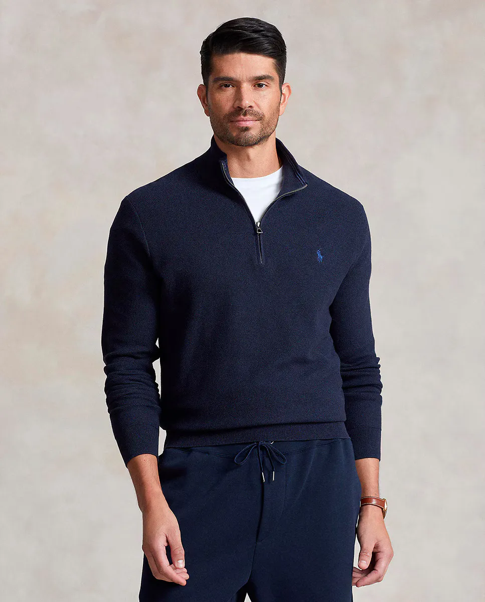 Мужской хлопковый свитер сотовой вязки больших размеров Polo Ralph Lauren, темно-синий
Мужской хлопковый свитер сотовой вязки больших размеров Polo Ralph Lauren, темно-синий
