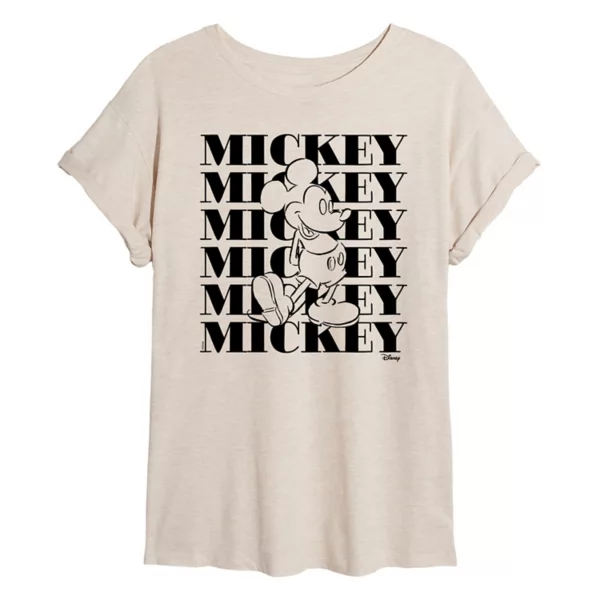 Футболка оверсайз с принтом Микки Мауса для подростков Disney, бежевый 
Футболка оверсайз с принтом Микки Мауса для подростков Disney, бежевый