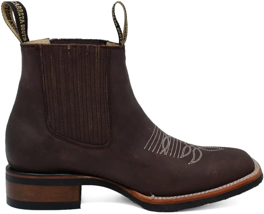 Мужские ботинки челси из натуральной кожи темно-коричневого цвета - квадратный носок, резиновая подошва, короткие вестерн-ковбойские ботинки до щиколотки для родео Generic
Мужские ботинки челси из натуральной кожи темно-коричневого цвета - квадратный носок, резиновая подошва, короткие вестерн-ковбойские ботинки до щиколотки для родео Generic