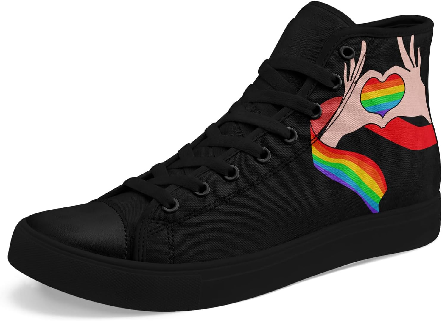 Высокие кеды Rainbow на шнуровке - стильная обувь для мужчин и женщин, легкая повседневная обувь, подарок во имя равенства Awsole, черный/красный/зеленый
Высокие кеды Rainbow на шнуровке - стильная обувь для мужчин и женщин, легкая повседневная обувь, подарок во имя равенства Awsole, черный/красный/зеленый