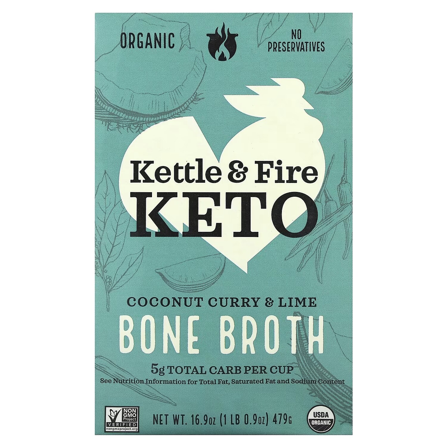 Кокосовое карри и лайм Kettle & Fire Bone Broth 
Кокосовое карри и лайм Kettle & Fire Bone Broth