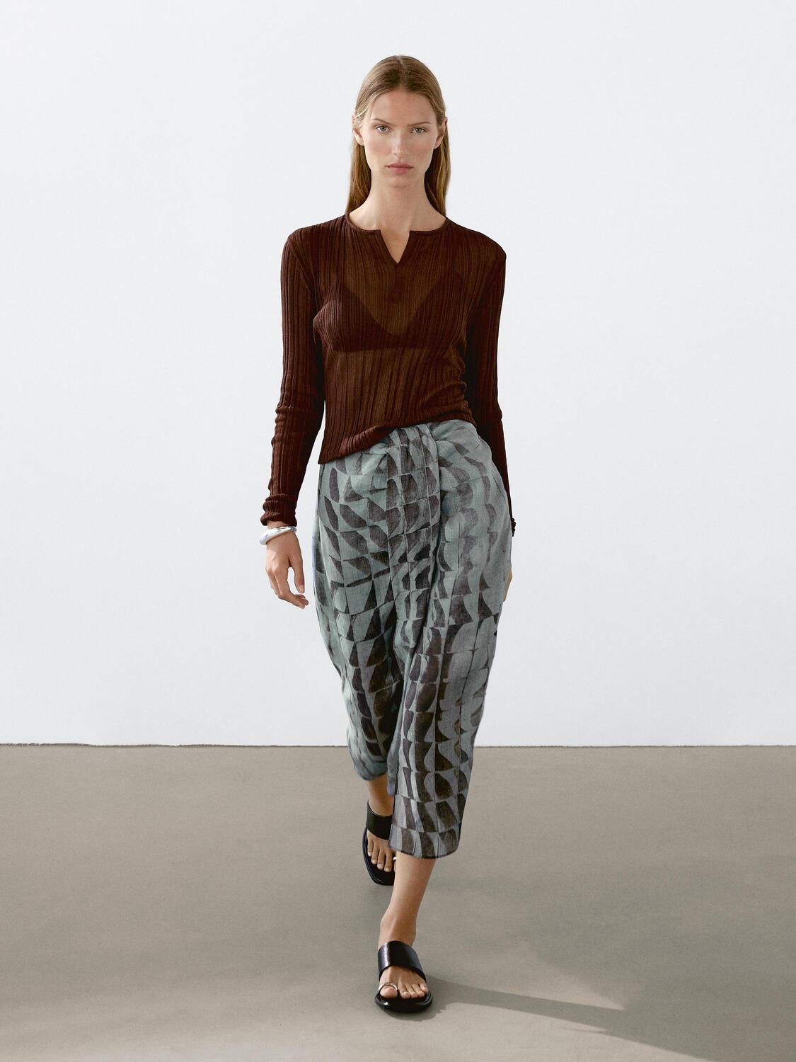 Юбка миди с принтом и сборками Massimo Dutti, Petroleum
Юбка миди с принтом и сборками Massimo Dutti, Petroleum