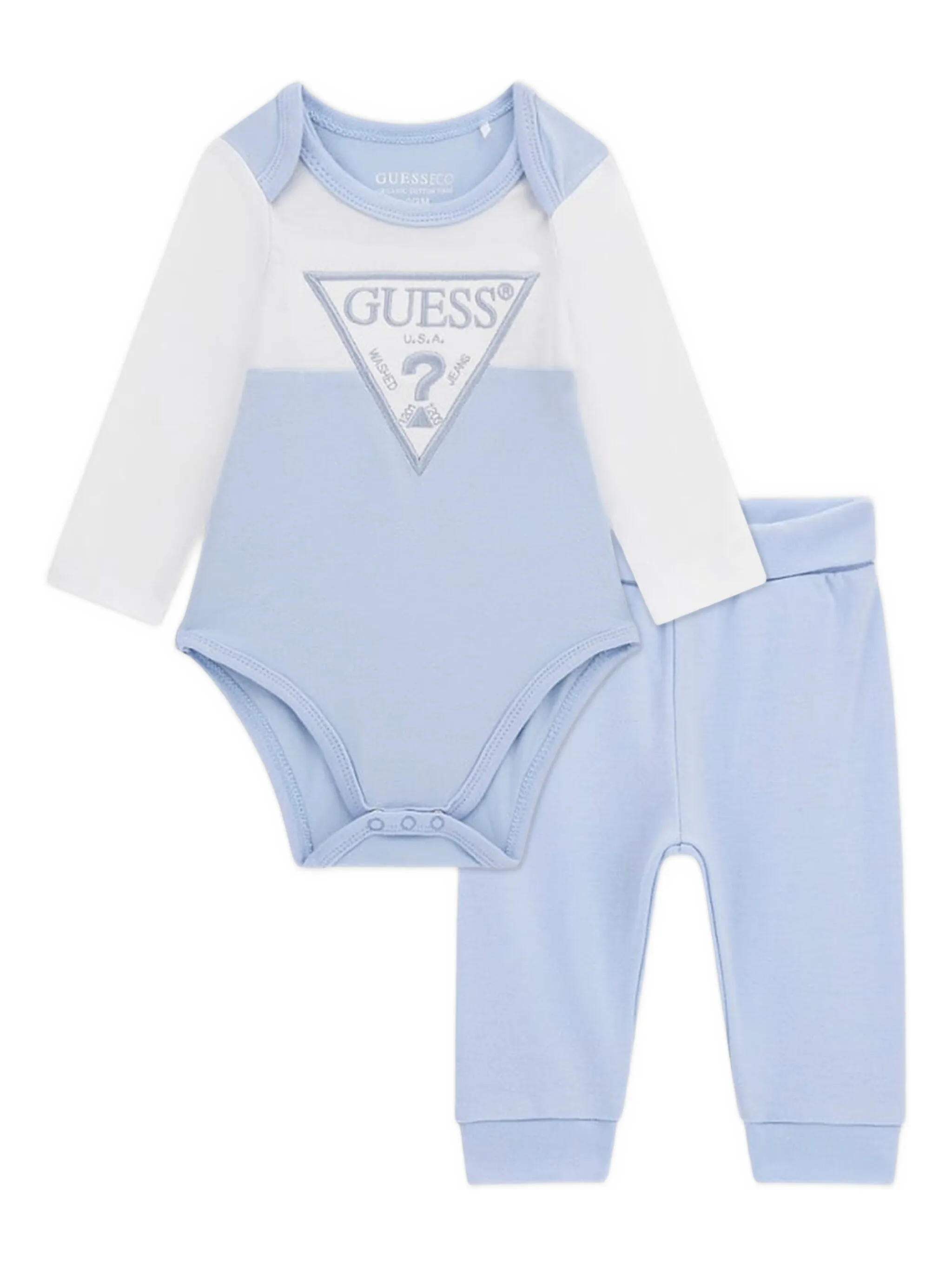 Комплект из брюк и топа с вышитым логотипом Guess Kids, синий
Комплект из брюк и топа с вышитым логотипом Guess Kids, синий