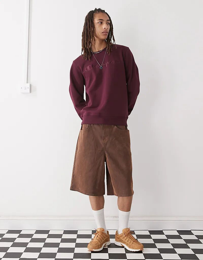 Толстовка Champion с круглым вырезом бордового цвета
Толстовка Champion с круглым вырезом бордового цвета