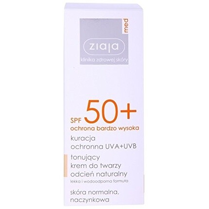 Med Защитный тональный крем Spf50+ Солнцезащитный крем для лица, Ziaja 
Med Защитный тональный крем Spf50+ Солнцезащитный крем для лица, Ziaja