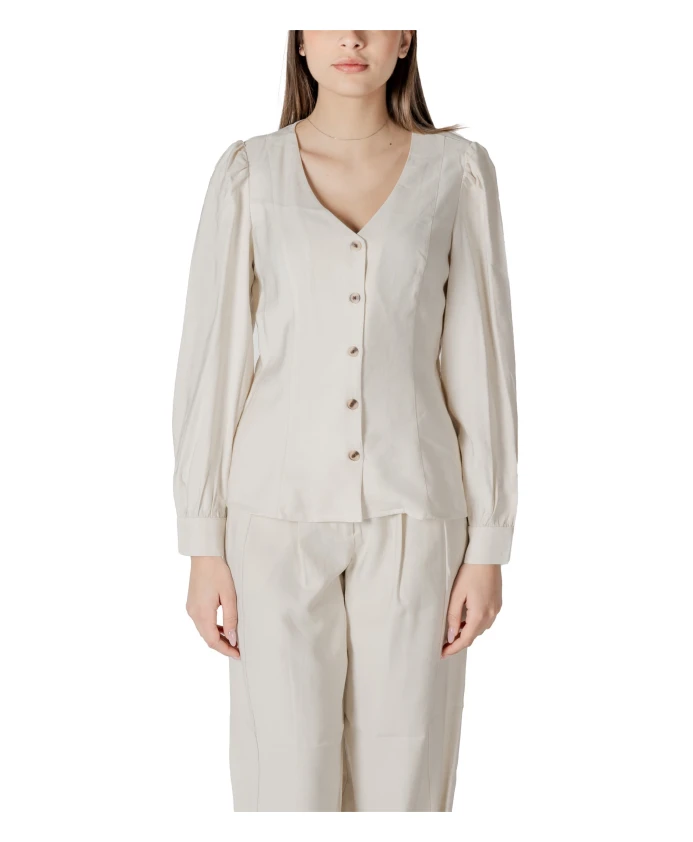 Блузка с V-образным вырезом, застежкой на пуговицы и длинными рукавами. Vila, белый
Блузка с V-образным вырезом, застежкой на пуговицы и длинными рукавами. Vila, белый