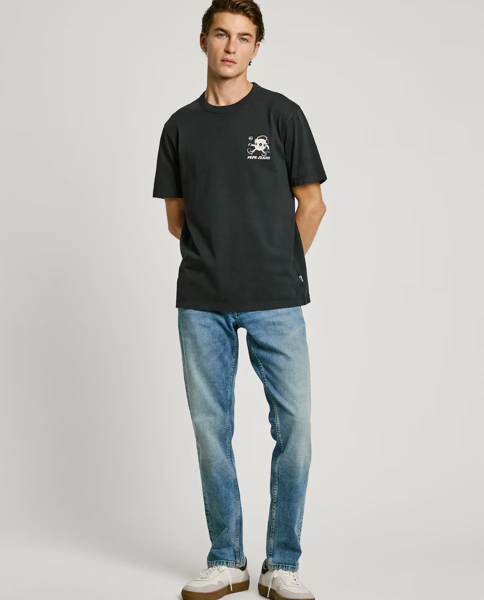 Мужские джинсы Cash Fit Straight с эффектом потертости Pepe Jeans, синий 
Мужские джинсы Cash Fit Straight с эффектом потертости Pepe Jeans, синий
