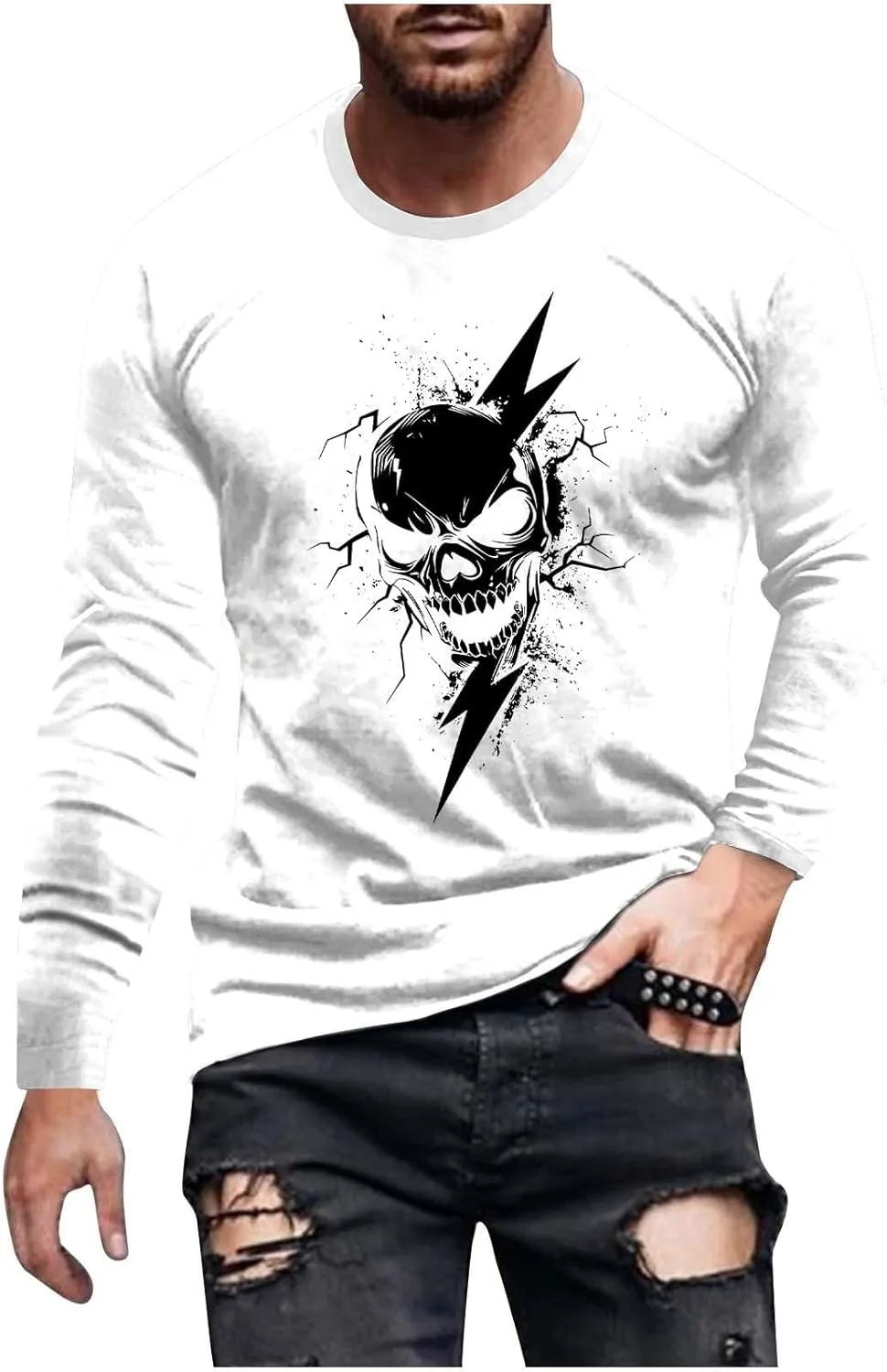 Мужская футболка с принтом скелета Halloween, Long Sleeve
Мужская футболка с принтом скелета Halloween, Long Sleeve