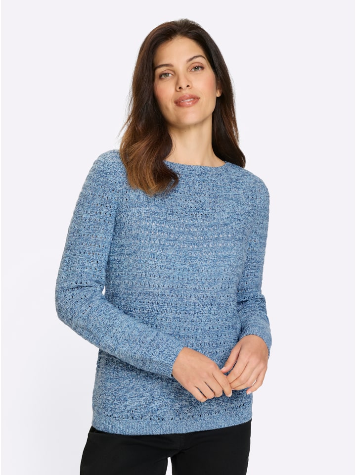 Ажурный свитер цвета аква-экрю с крапинками Sieh an!
Ажурный свитер цвета аква-экрю с крапинками Sieh an!