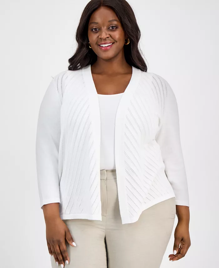 Кардиган с диагональной строчкой на пуговицах Plus Size Kasper, белый
Кардиган с диагональной строчкой на пуговицах Plus Size Kasper, белый