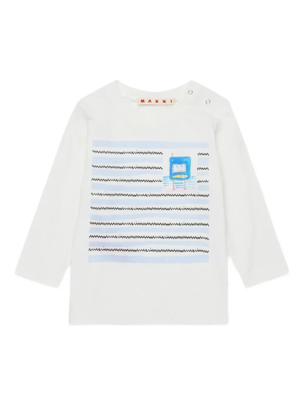 Футболка с графичным принтом Marni Kids, белый 
Футболка с графичным принтом Marni Kids, белый