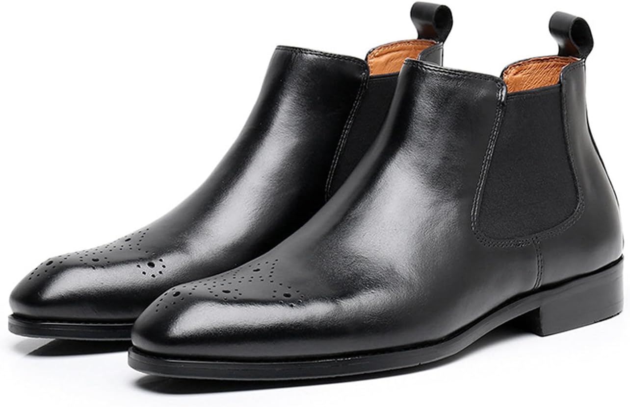 Кожаные повседневные ботинки Santimon Mens Chelsea, ботинки-броги без шнуровки, формальные вечерние ботинки до щиколотки для мужчин, черный
Кожаные повседневные ботинки Santimon Mens Chelsea, ботинки-броги без шнуровки, формальные вечерние ботинки до щиколотки для мужчин, черный