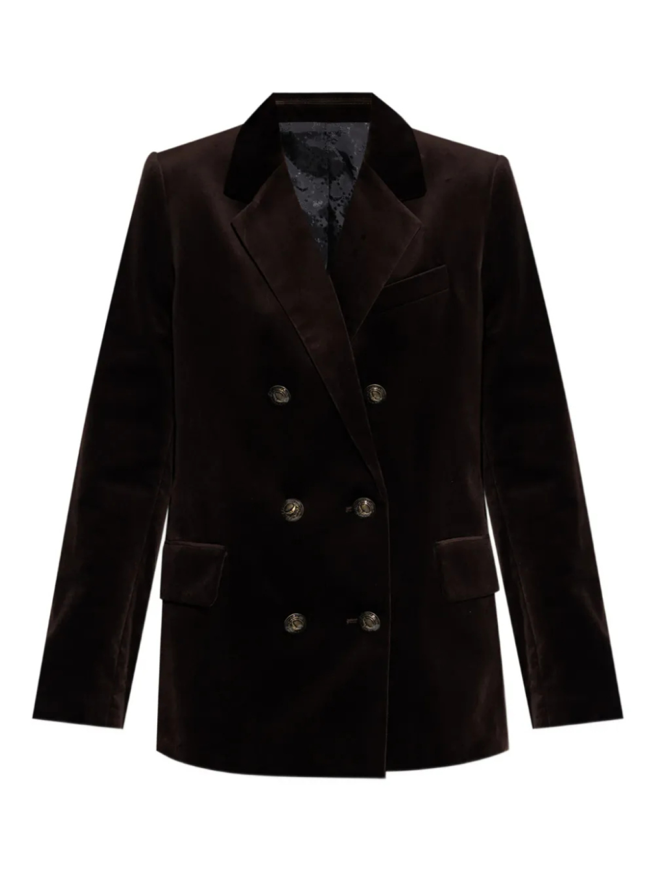 Двубортный бархатный блейзер Zadig&Voltaire, коричневый 
Двубортный бархатный блейзер Zadig&Voltaire, коричневый