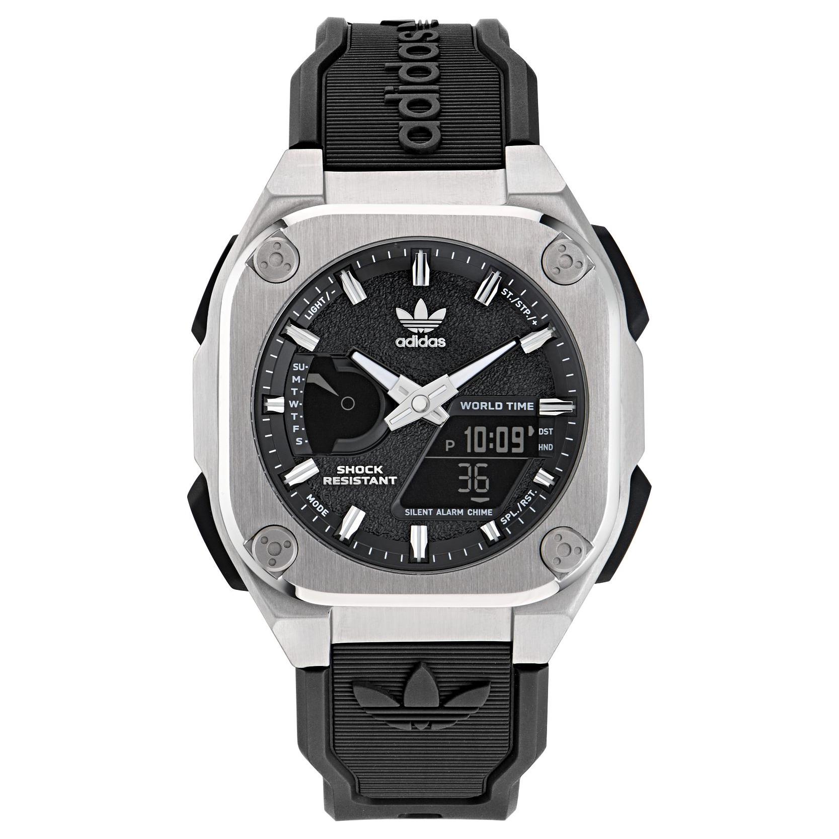 Adidas Originals Наручные часы с кварцевым механизмом, резиновым ремешком, 45 мм, черный циферблат, унисекс
Adidas Originals Наручные часы с кварцевым механизмом, резиновым ремешком, 45 мм, черный циферблат, унисекс