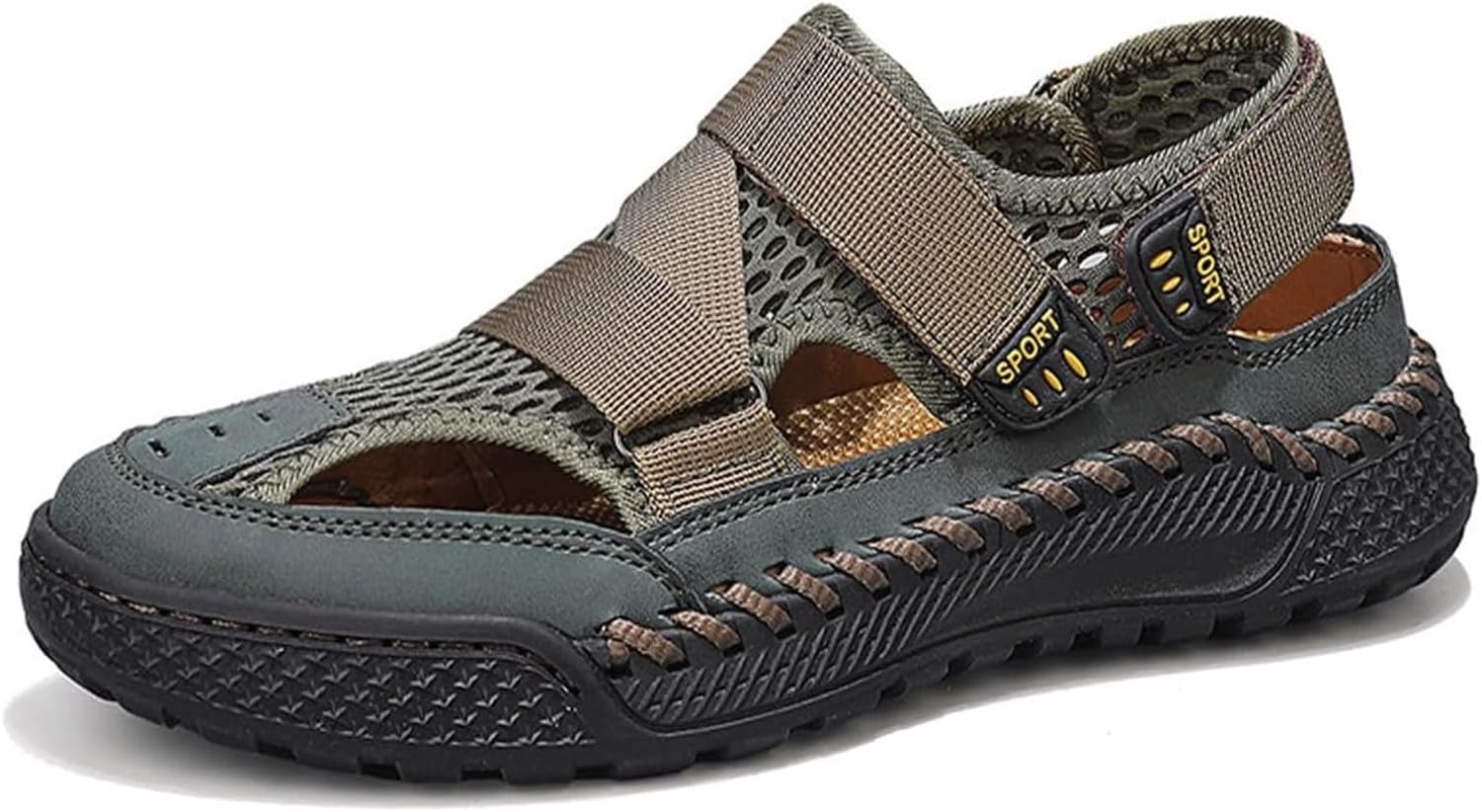 Мужские закрытые сандалии на сетке с удобной посадкой, противоскользящие, легкие, быстросохнущие, спортивные, повседневные, плоские для походов, дышащие, пляжные сандалии Generic, зеленый
Мужские закрытые сандалии на сетке с удобной посадкой, противоскользящие, легкие, быстросохнущие, спортивные, повседневные, плоские для походов, дышащие, пляжные сандалии Generic, зеленый