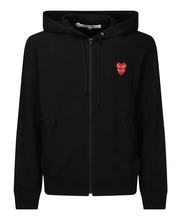 Черная толстовка на молнии с двойной передней частью Comme Des Garã§Ons Play, черный
Черная толстовка на молнии с двойной передней частью Comme Des Garã§Ons Play, черный