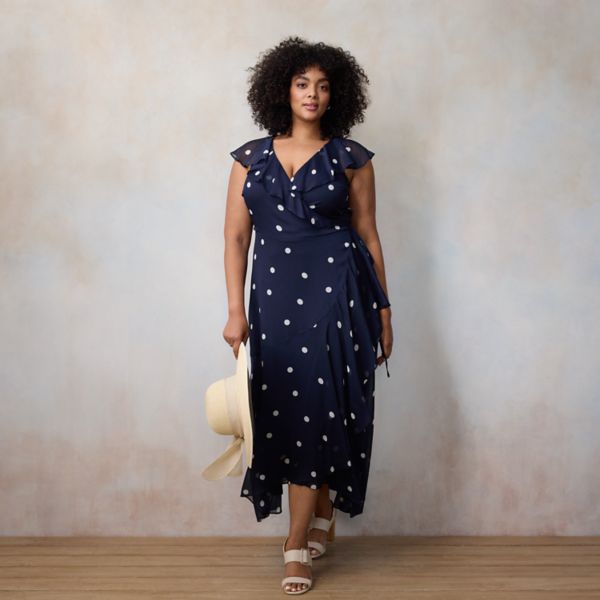 Платье макси с запахом и рукавами-крылышками больших размеров Lc Lauren Conrad, цвет navy audrey dot
Платье макси с запахом и рукавами-крылышками больших размеров Lc Lauren Conrad, цвет navy audrey dot