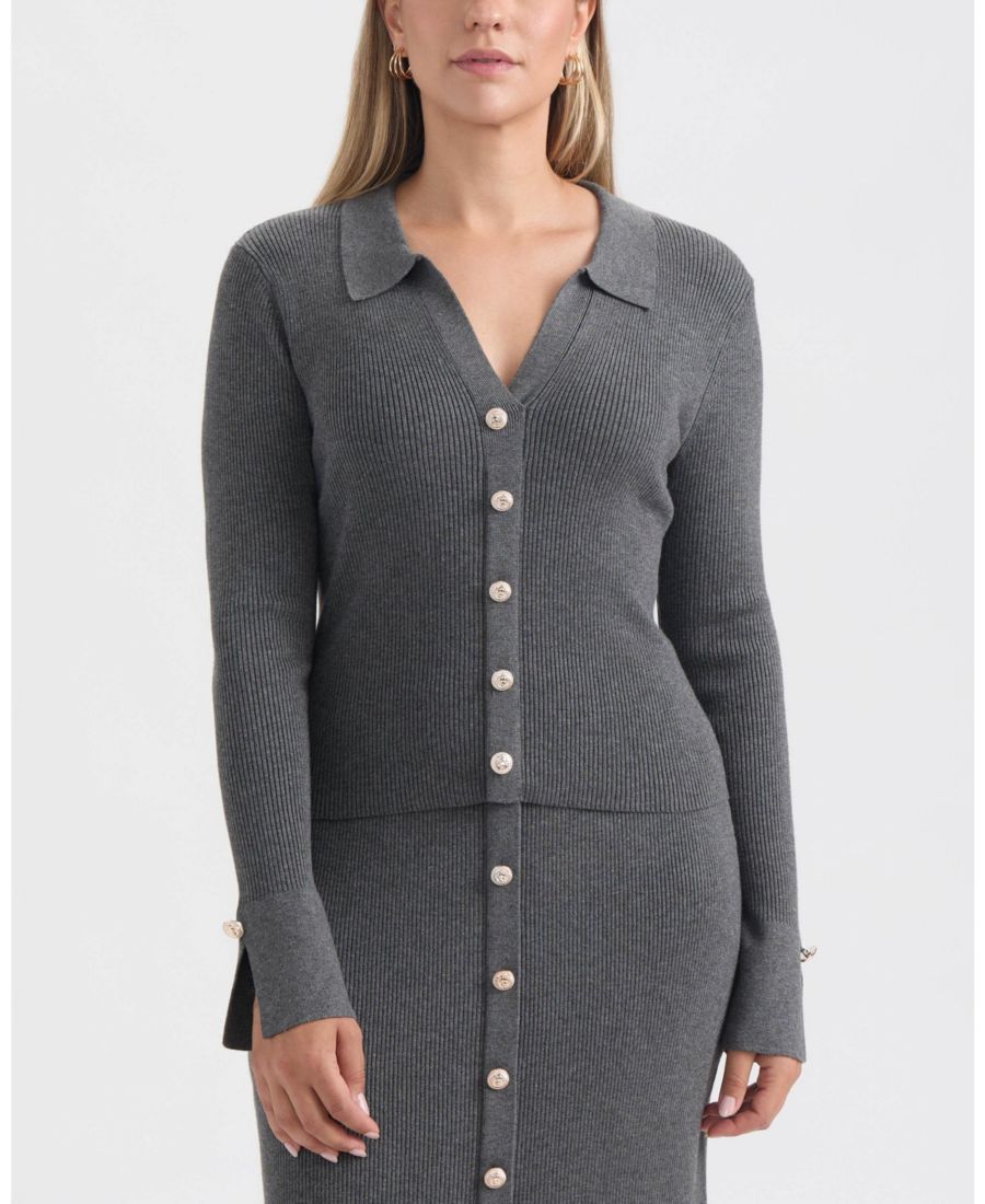 Женская трикотажная рубашка-поло в рубчик с застежкой на пуговицы Ellen Tracy, Medium grey mix
Женская трикотажная рубашка-поло в рубчик с застежкой на пуговицы Ellen Tracy, Medium grey mix