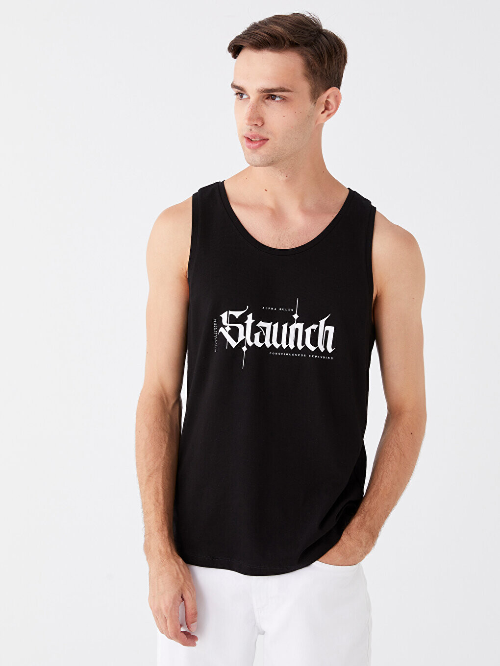 Мужская футболка без рукавов из чесаного хлопка с круглым вырезом и принтом LCW Casual, новый черный
Мужская футболка без рукавов из чесаного хлопка с круглым вырезом и принтом LCW Casual, новый черный