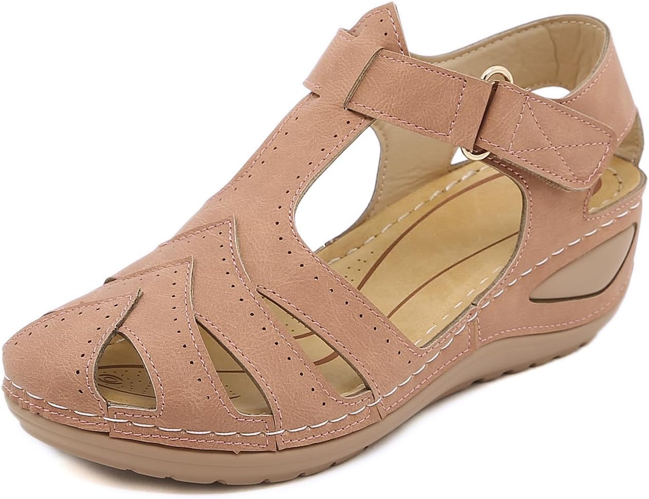 Женские сандалии на танкетке, повседневные, бохо, с закрытым носком, гладиаторские, на платформе, удобные для прогулок, с ремешками, летние пляжные сандалии с ремешком вокруг щиколотки Generic, розовый
Женские сандалии на танкетке, повседневные, бохо, с закрытым носком, гладиаторские, на платформе, удобные для прогулок, с ремешками, летние пляжные сандалии с ремешком вокруг щиколотки Generic, розовый