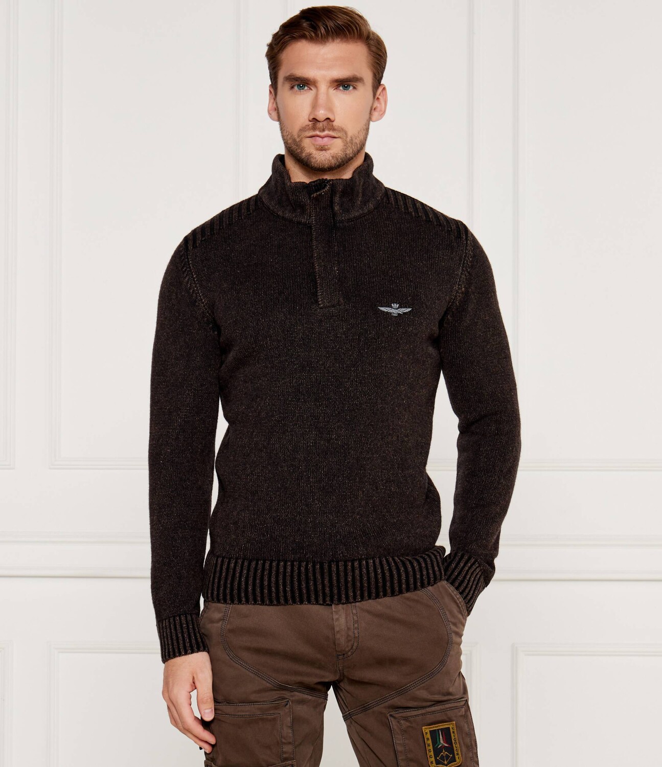 Свитер Aeronautica Militare Regular Fit, коричневый 
Свитер Aeronautica Militare Regular Fit, коричневый