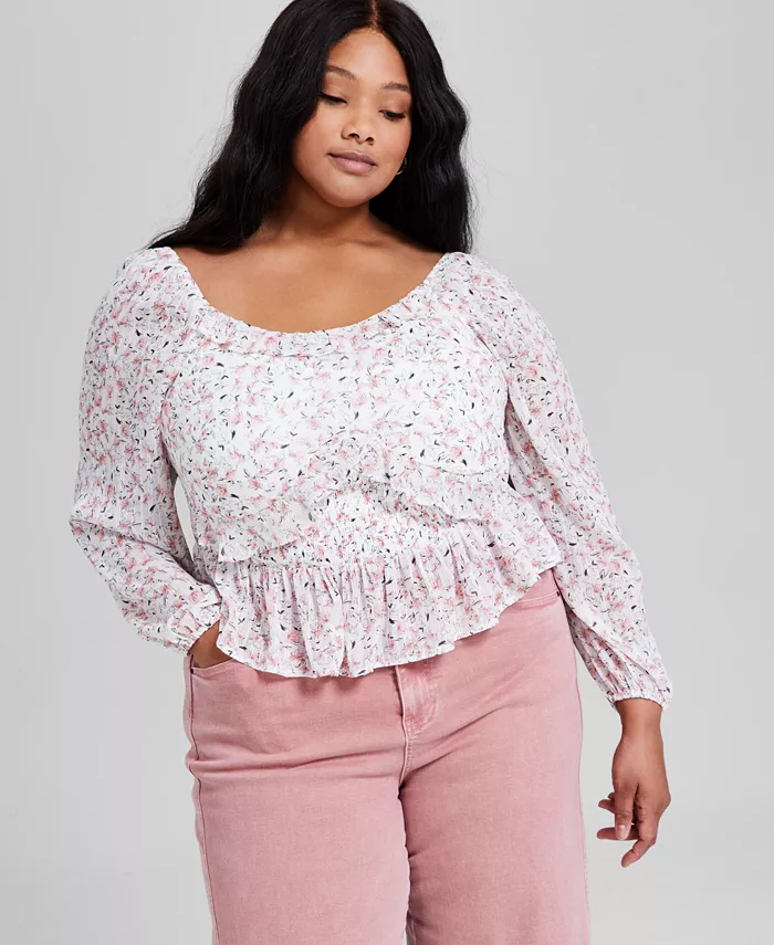 Модный блузон с рюшами и принтом для полных And Now This, мультиколор
Модный блузон с рюшами и принтом для полных And Now This, мультиколор