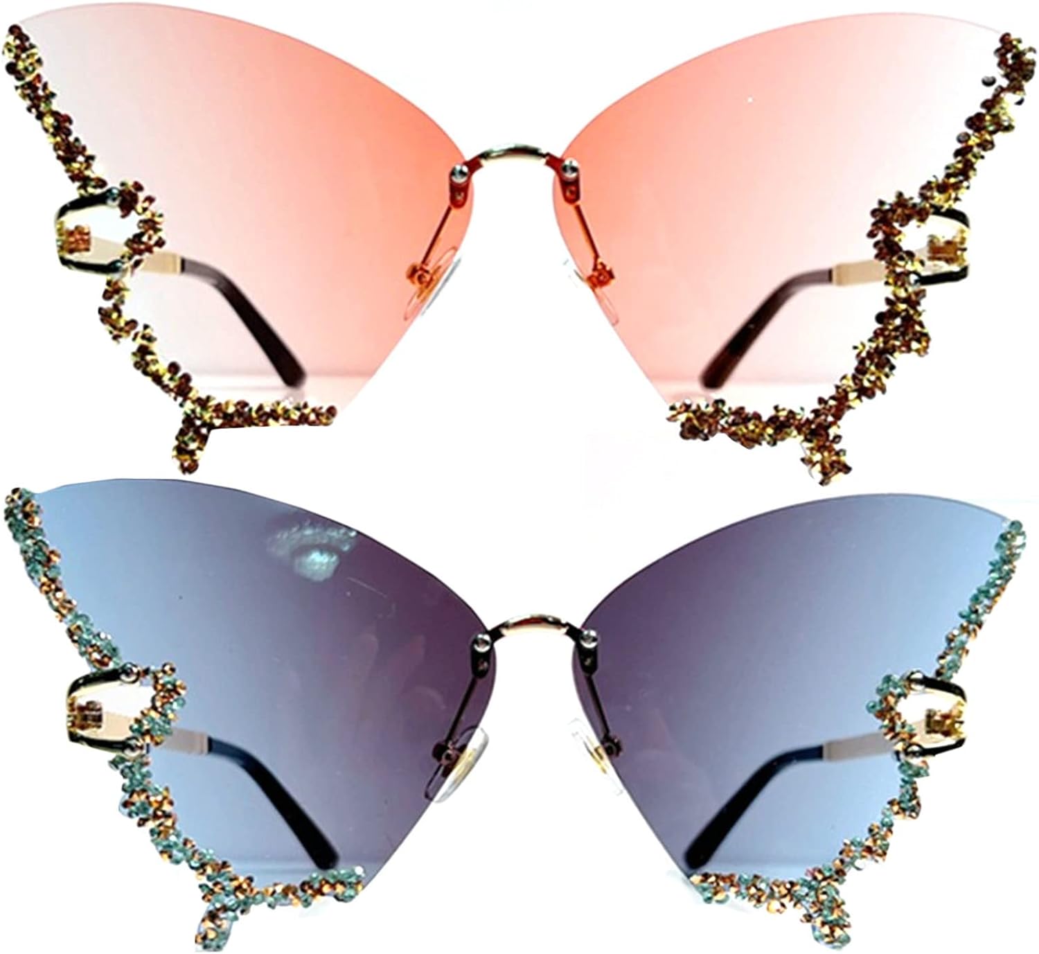 Солнцезащитные очки Willochra без оправы с драгоценными камнями, женские солнцезащитные очки большого размера с бриллиантами в форме бабочки, розовые солнцезащитные очки со стразами для женщин, 2pcs-gray&pink
Солнцезащитные очки Willochra без оправы с драгоценными камнями, женские солнцезащитные очки большого размера с бриллиантами в форме бабочки, розовые солнцезащитные очки со стразами для женщин, 2pcs-gray&pink
